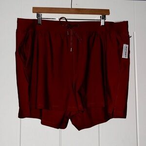 Old Navy Go Dry‎ PowerSoft High Rise Shorts Sweat Wicking Red NEW Women XXL